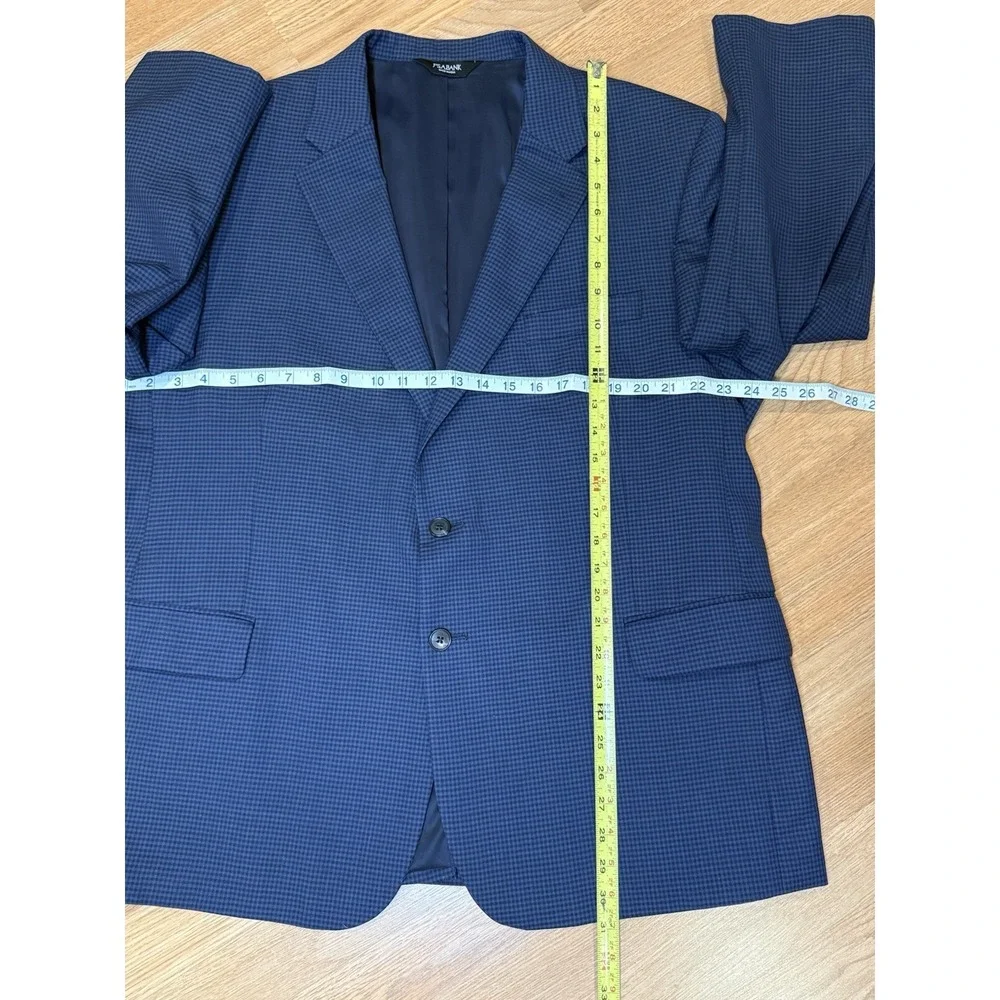 Joseph A Bank Sport Coat Men's 48S Blue Black Check Plaid 2 Button Blazer Jacket